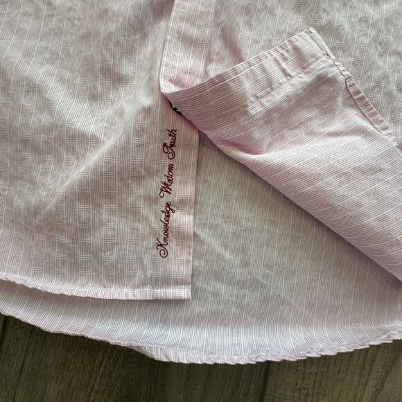 Robert Graham Shirt Mens 38 15 Regular Striped Button Down Long Sleeve Pink - Picture 7 of 9